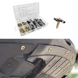 RGOAANC 170Pcs Car U-Clip and Screw Assortment Kit, 9 Different Sizes Automotive U Nut and Screw Clip Replacement Parts for Dash Door Panel Interior, Universal Car Accessories U-Clip Screw Kit