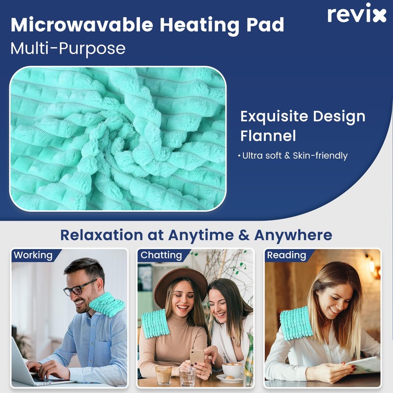 REVIX 6 * 12" Moist Heating Pad Microwavable, Reusable Microwave