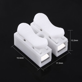 100pcs Spring Wire Connectors 10A 220V CH2 2 Pin Quick Connector Terminal Cable Spring Clamp Terminal Block Push-in Quick Wire Connector Screw Terminal Barrier Block Plastics White