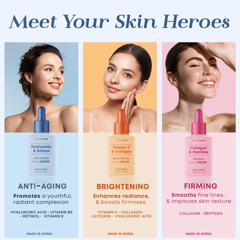 Glow Elixir Collagen & Peptides Face Serum – Firming &