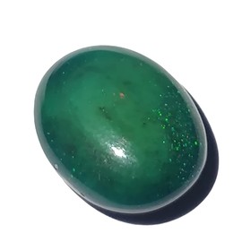 LKBEADS OGS_479 12 x 9 x 4 mm Natural Black Ethiopian Opal Oval Shape Cabochon Cut Loose Gemstone for Jewellery Making, Pack of 1, Gemstone, Other Gemstones