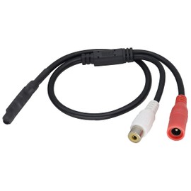HCFeng CCTV Microphone Audio Cable Pickup Device Mic Outdoor CCTV RCA Surveillance Mic DVR High Sensitive Preamp Amplified Pickup Device Mic External Camera Sound for Monitoring Equipment[2plug]
