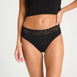 Modibodi Sensual Hi Waist Bikini Heavy-Overnight - Black, Size 8