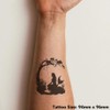 'Mermaid Silhouette with Tree' Temporary Tattoo - Water Resistant, Skin-Safe,