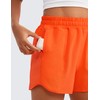 CRZ YOGA Girls Athletic Shorts with Zipper Pocket Lightweight Running