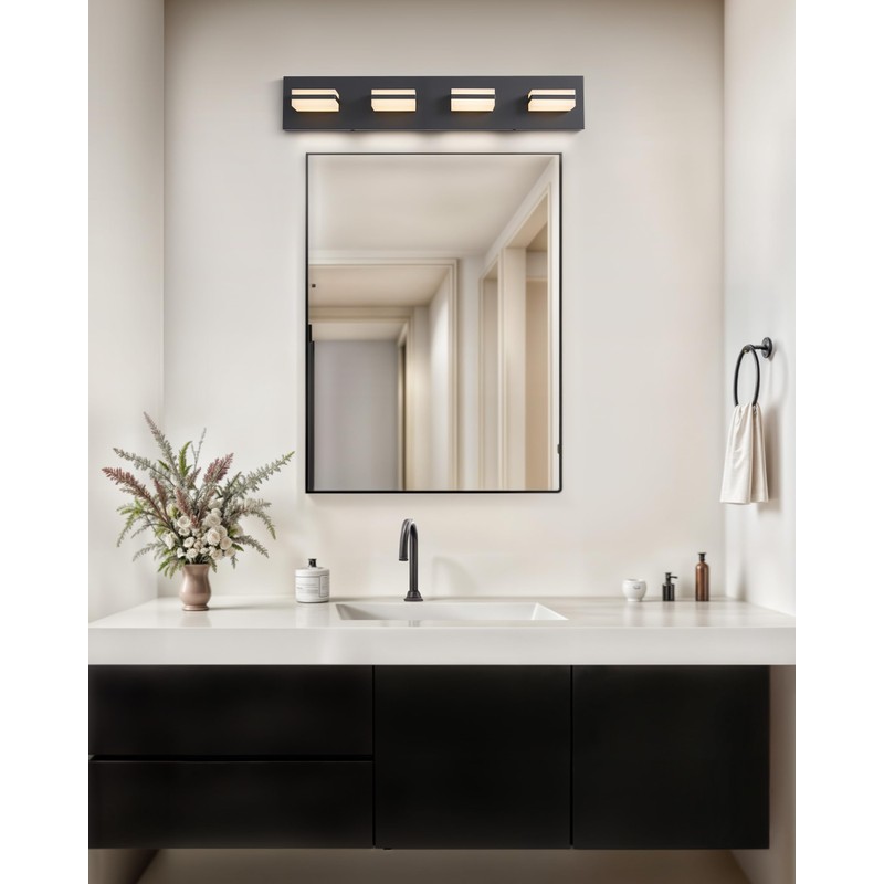 VONLUCE Bathroom Vanity Light Fixture, 4-Light Modern LED Vanity Light,