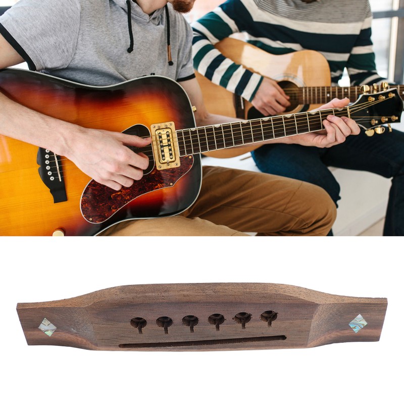 Acoustic Guitar Bridge Rosewood Pre Drilled Precisely Cut Folk Guitar