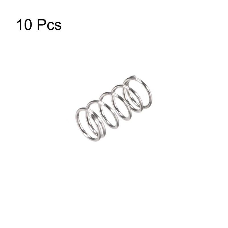 TA-VIGOR 10Pcs Compressed Spring, 5mm OD,0.5mm Wire Size, 10mm Free