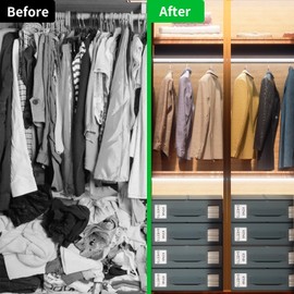 Bed Sheet Organizers and Storage - 6 Pack (Queen or King Size),Foldable Storage Box for Duvet Cover Set, Linen Closet Organizer for Bedding Clothes Blankets, Grey