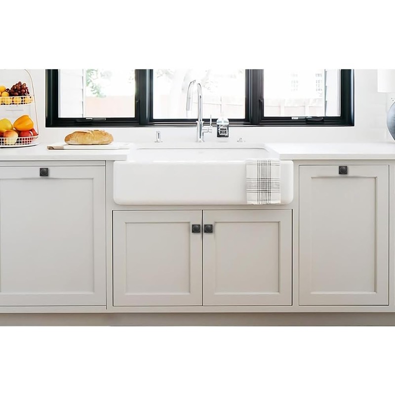 khtumeware 2 Pack 1-1/2 Inch Matte Black Cabinet Knobs with