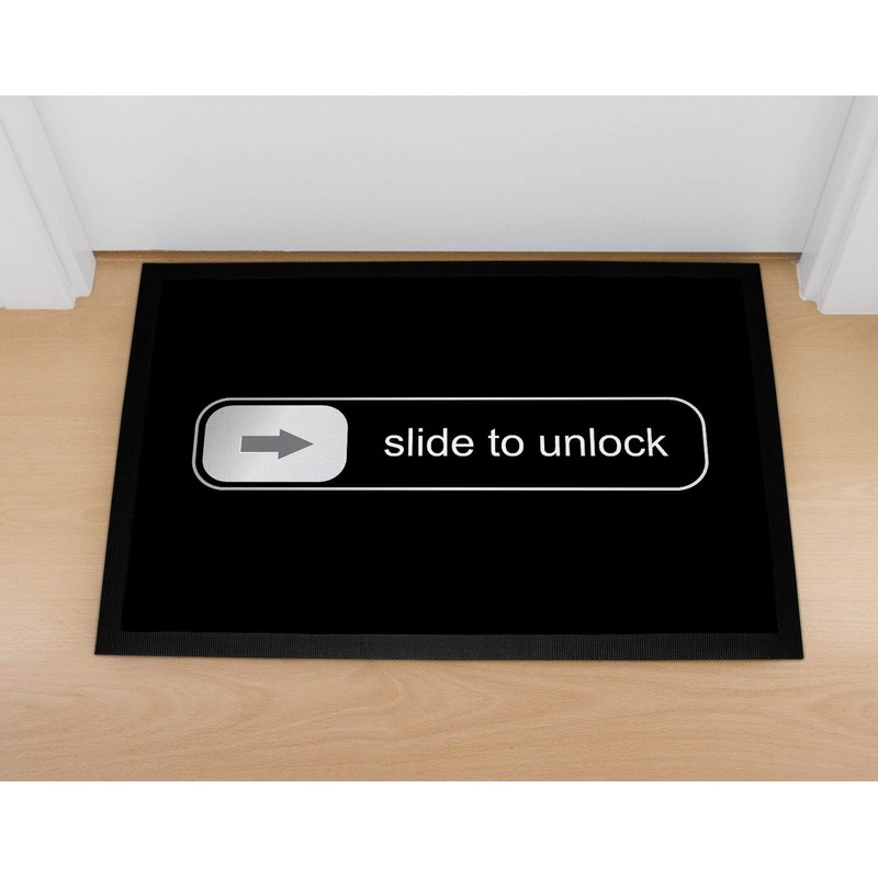 MoonWorks® Door Mat with Saying Slide to Unlock Unlock Funny