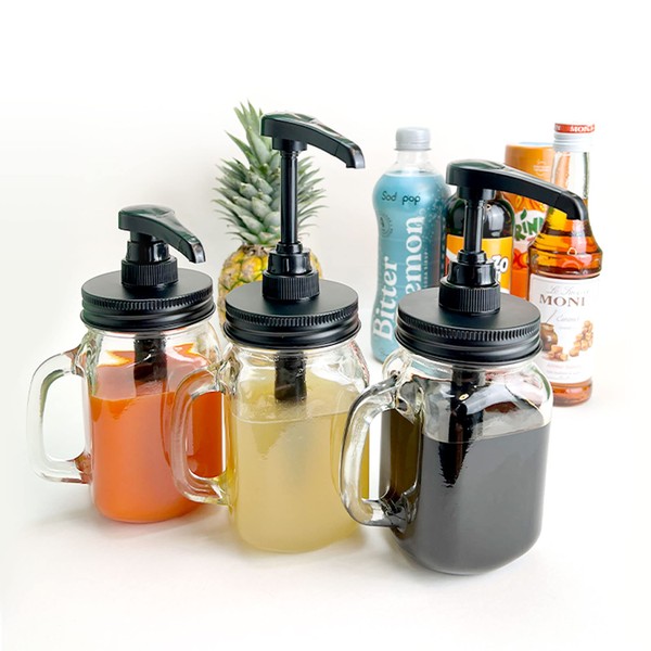 Ahki Illu Syrup Dispenser with 500 ml Capacity and Free Label Set, Chalk Pen, Syrup Recipe Suitable for Honey, Oil, Soap etc