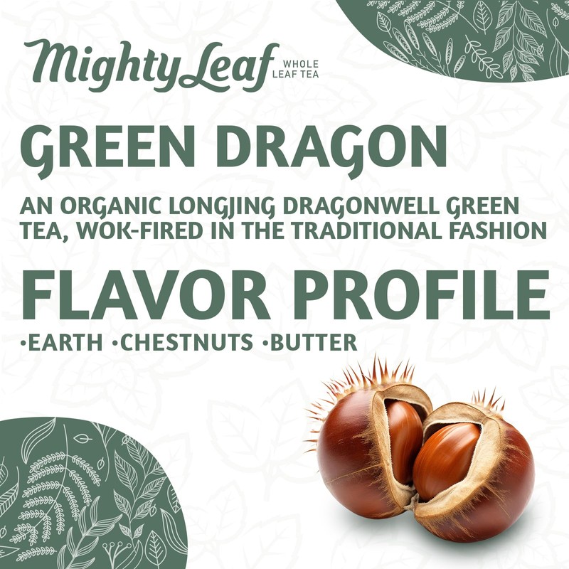 Mighty Leaf Organic Green Dragon Tea, 100 Tea Pouches