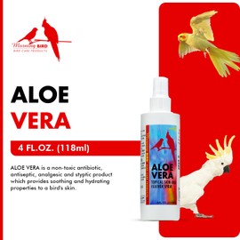 Morning Bird Aloe Vera Spray – Natural Cleaner Spray for All Birds – Soothes Dry Skin & Supports Healthy Skin – Easy-to-Use Spray Bottle for Gentle Hydration & Skin Relief 4 Fl Oz