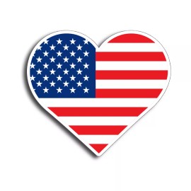 Real Sticky USA Heart Flag Sticker Love Cup Laptop Hard Hat Car Vehicle Bumper Window Decal