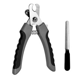 Wolfi Cortaúñas para Perro y Lima de uñas Color Azul/Mecanismo de Corte Seguro para Evitar Cortar de más Las uñas de tu Mascota/Uso Veterinario Profesional (Gris)