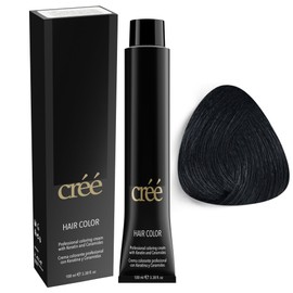 Cree Professional 1 - Black Permanent Hair Color - Long Lasting, Rich Vibrant - Gray Coverage 100ml - 3.4 fl.oz.