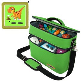 PUNALU Large bag for Toniebox including protective film suitable for Toniebox, space for 68 Tonies, set Toniebox bag + Toniebox sticker (green), Green