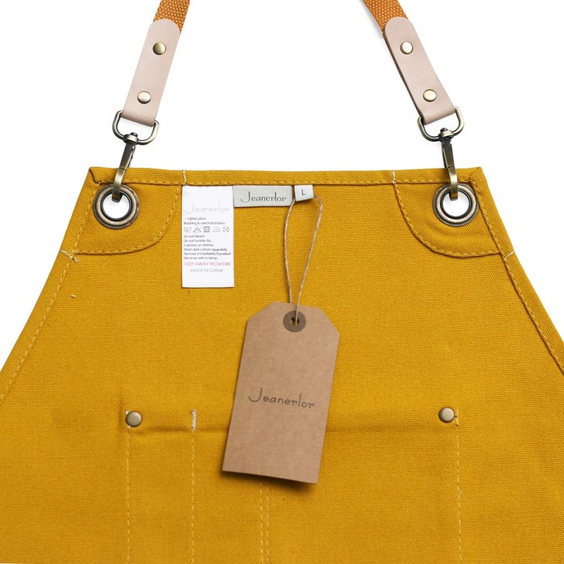 Jeanerlor Cotton Canvas Stylist Apron With Pockets Water-Resistant Tool Aprons