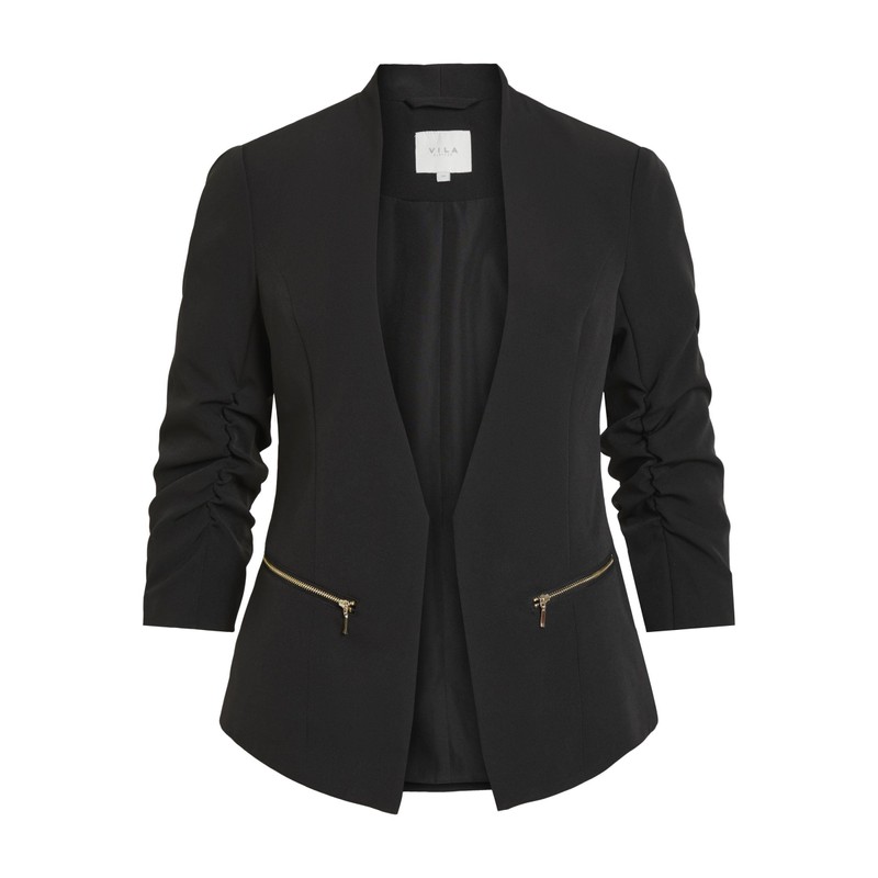 Vila Women’s 3/4-Sleeve Blazer, black