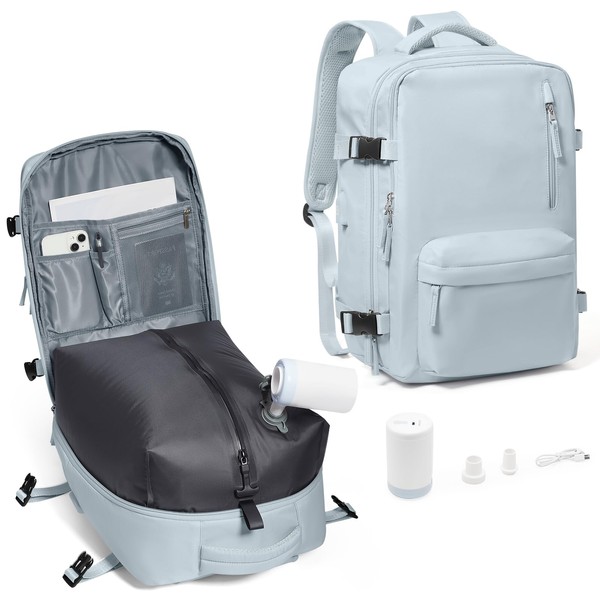 Vacuum Compression Backpack, Travel Vacuum Backpack with Electric Vacpack Pump,