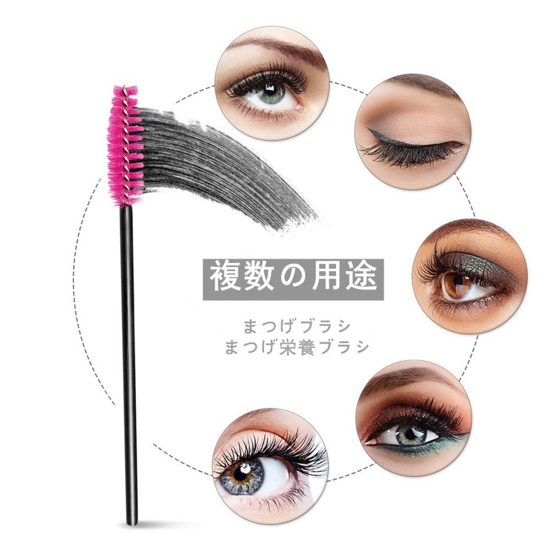Samcos Disposable Eyelash Brushes 100pcs Eyebrow Brushes Screw Brushes for