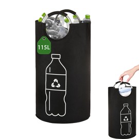 Baieye 115L Deposit Bottles Collection Container, Foldable Deposit Bottles Container, Large Foldable Bottle Collector Empty, Deposit Bottles Storage with Aluminium Handles