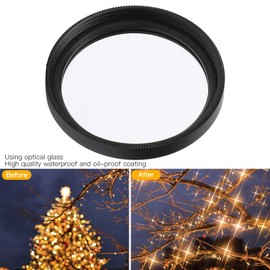 Star Lens Filter, Aluminium Alloy Crosses Screen Star Effect Filter with Storage Box, 58mm Starburst Lens Filter for Camera Lenses