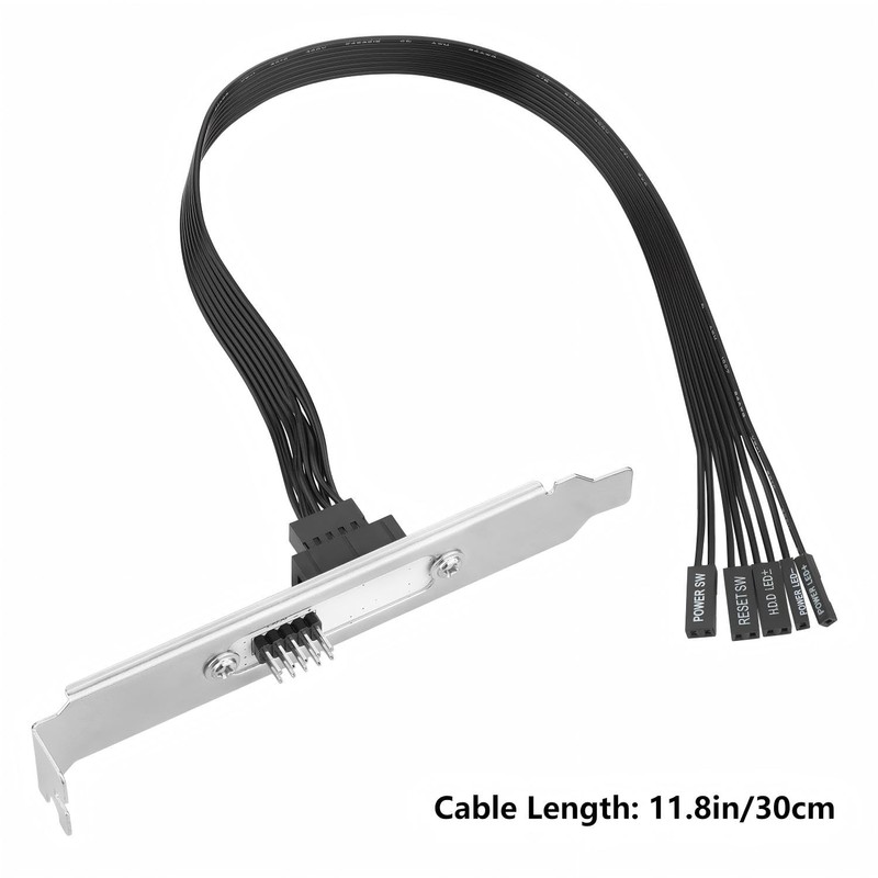 PC Power Button Extension Cable with Full Height PCIe Bracket