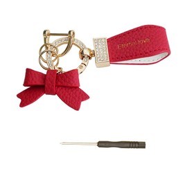 BLOOM SPIRITS Ribbon Glitter Key Chain Cute Korean Cute Car Key Ring Women's Red, red