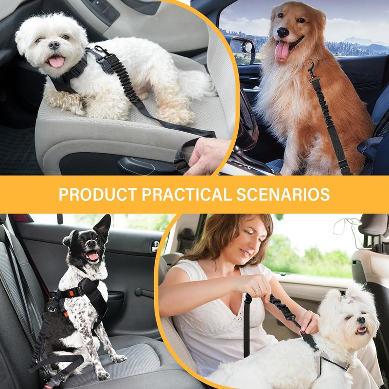 Dog Seat Belt Retractable Dog Car Harness 1 Pack Adjustable