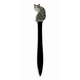 LX Wholesale Pack Handpainted Gray Cat Letter Opener (Set of 12)