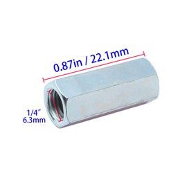NIDAYE 50 Packs 1/4"-20 UNC Threaded Hex Rod Coupling Nuts, Low Carbon Steel with Zinc Plated