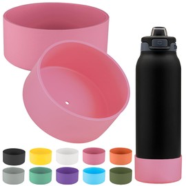 2 PCS for Ello Pop Water Bottle Boot, Silicone Bottom for llo Pop 32oz Water Bottle, for Ello Pop Stainless Steel Water Bottle Accessories Avoid Scratches and Noise (Rose Red, 320z)