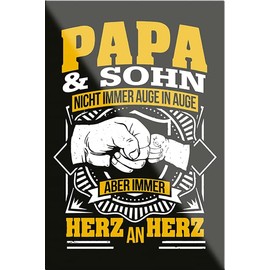 schilderkreis24 Funny Saying "Papa und Son" Magnet Decorative Fridge Magnet Humour Gift Idea Birthday Christmas 9 x 6 cm