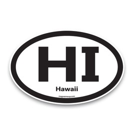 Magnet Me Up HI Hawaii US State Oval Magnet Decal, 4x6 Inches, Heavy Duty Automotive Magnet for Car Truck SUV, Any Magnetic Surface, The Natural State, Collectible Souvenirs, Crafted in USA