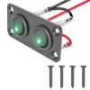 2 Gang Round Dot Lighted Rocker Switch Toggle Metal Panel