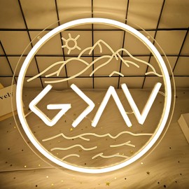 God Is Greater Than The Highs And Lows Neon Sign for Wall Decor Dimmable Christian Dimmable Led Neon Light Sign Religious Light Up Sign for Home Bedroom Decoration Gift for Friend Family