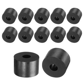 QUARKZMAN Pack of 12 Rubber Washers Rubber Spacer 30 mm Outer Diameter 10 mm Inner Diameter 20 mm Thick Rubber Spacer Round Spacer Sleeves for Home Car Accessories Black