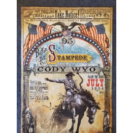 Cody Wyoming Buffalo Bill Stampede Rodeo poster Bob Coronato old cowboy western