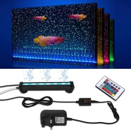 LED Submersible Fish Tank Light: 5050 LED Aquarium Light with RGB Color Changing/Timer and Dimming - IP68 Waterproof Bubble Fish Tank Decorations Lamp for Small Gallon Fish 13cm/5inch