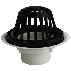 Plastic Oddities PRD902P 4" PVC Roof Drain with Plastic Dome