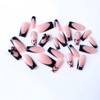 BABALAL Press on Nails Long Square Fake Nails Black French