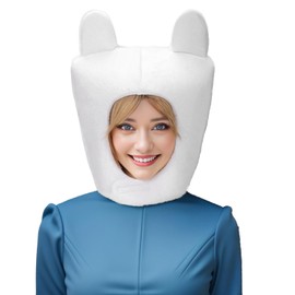 DSKOBT White Hat with nubs tow Ears Anime Adventure Plush Cosplay Cap Funny Beanie Hats Costume Props Accessory for Party (white)