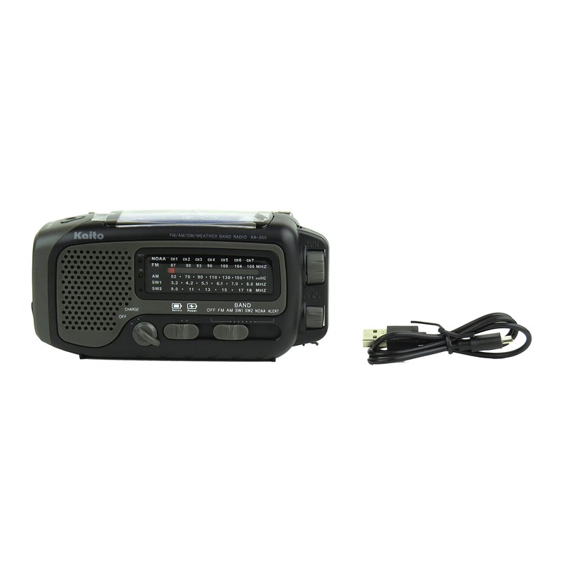 Kaito KA350GY Voyager Trek Solar/Crank AM/FM/SW NOAA Weather Radio with