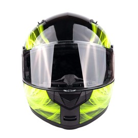 Typhoon TH158 Adult Modular Motorcycle Helmet DOT w/Retractable Sunglass Full Face Flip-up - HiViz Small