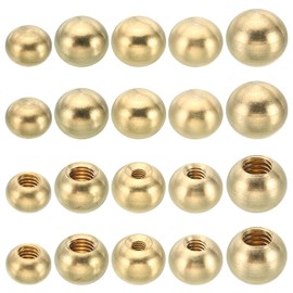PATIKIL M4x7.5mm/M3x10mm/M4x10mm/M5x10mm/M6x12mm Thread Cap Nuts Knob, 20pcs Brass Ball Lamp Decoration Screw Caps Nut Cover Nut for Furniture or DIY Project
