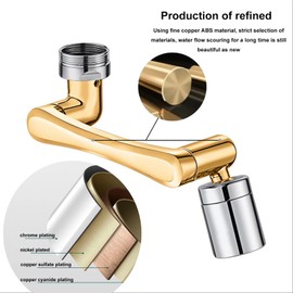 Faucet Extender Universal Swivel Faucet Extender Bathroom Kitchen Sink Faucet aerator, 1440° Angle Rotatable Faucet Extension Attachment,For Gargling Face And Washing