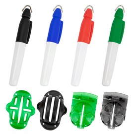 Golf Ball Line Drawing Marking Alignment Kits,Golf Ball Line Marker,Golf Ball Marker,Golf Pens,Golf Ball Line Marker Tool,Golf Marker,4 Pack Golf Ball Liner Template And 4 Pieces Golf Ball Markers