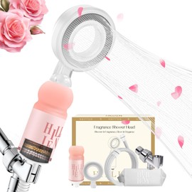 Vitamin C & Aromatherapy Skincare Spa Shower Head with Handheld, Filtered Showerhead for Hard Water - Removes Chlorine & Heavy Metals, Softer Skin & Hair Care (Rose Scent)